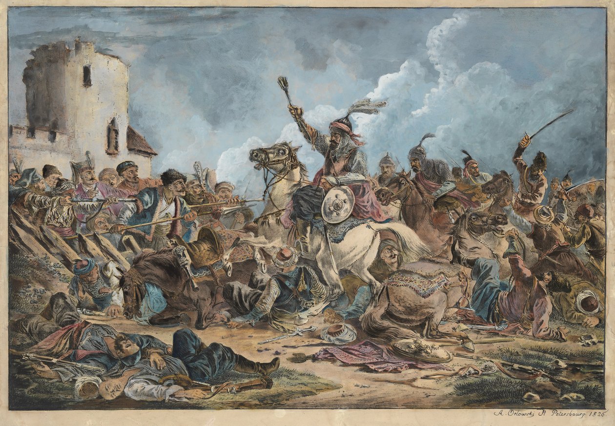 Battle Between the Georgians and Mountain Tribes by Orlowski