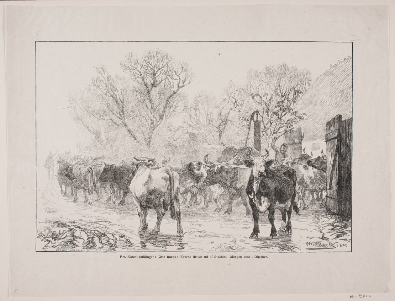 The Cows Are Driven Out of the Barn. Late Morning in October by Oscar Andersen