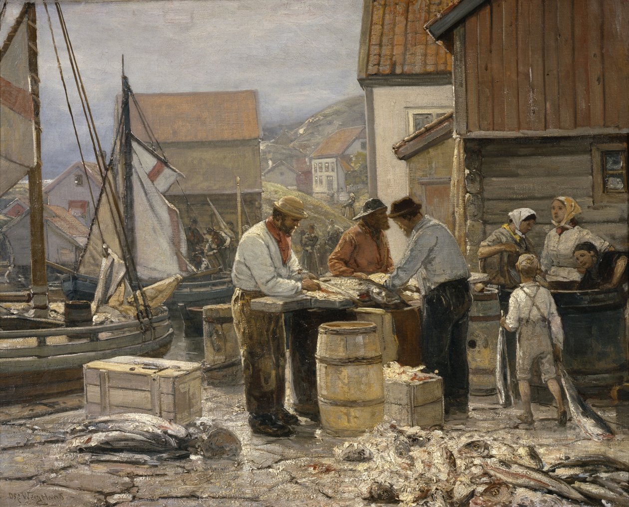 Fishmarket in Ålesund by Oscar Arnold Wergeland
