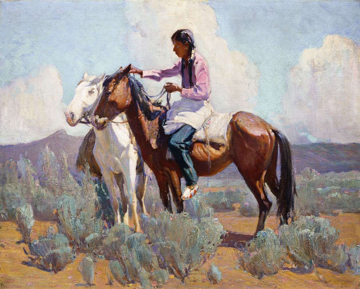 Indian on Horseback by Oscar Edward Berninghaus