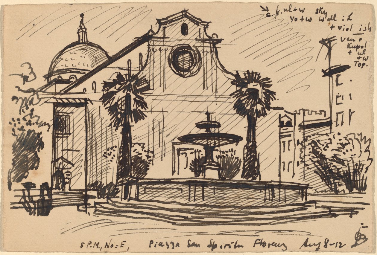Piazza S. Spirito, Florence by Oscar F. Bluemner