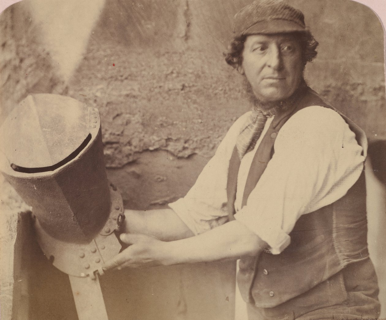 Man with Helmet by Oscar Gustav Rejlander