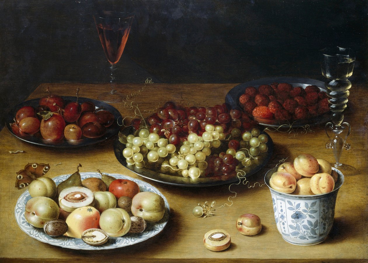 Still life with fruit and glasses by Osias the Elder Beert