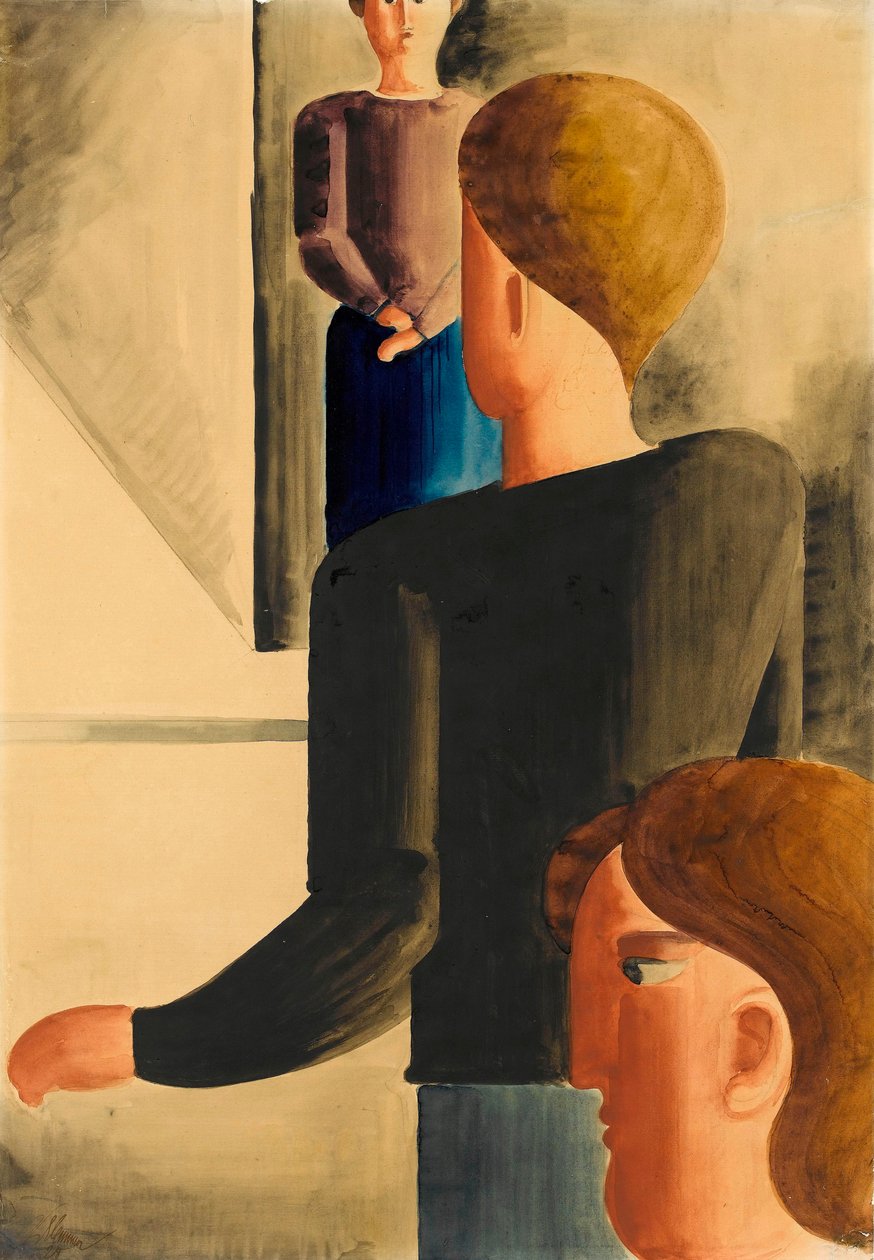 Three Figures in the Room, 1928 by Oskar Schlemmer
