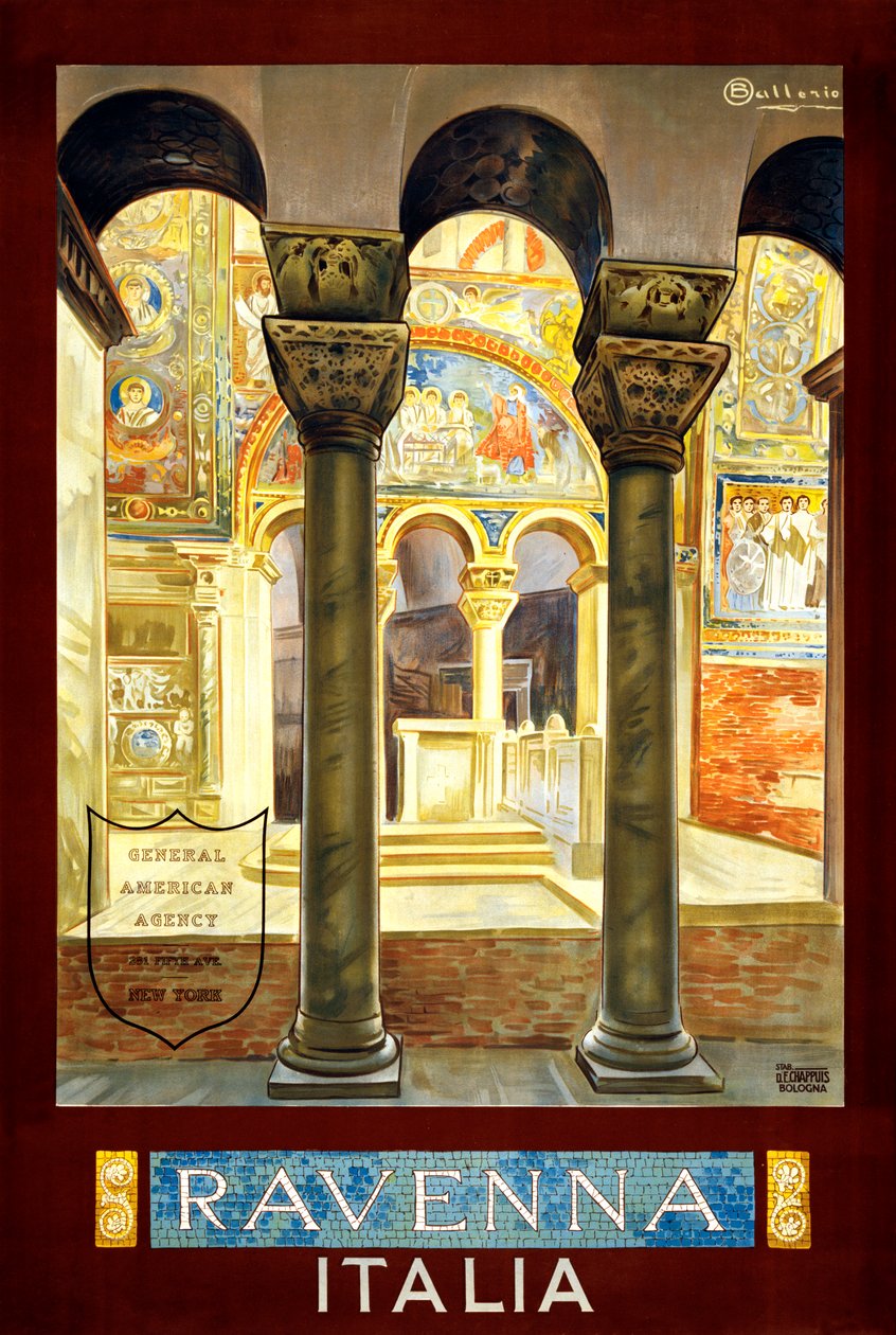 Ravenna Travel Poster, c.1925 by Osvaldo Ballerio