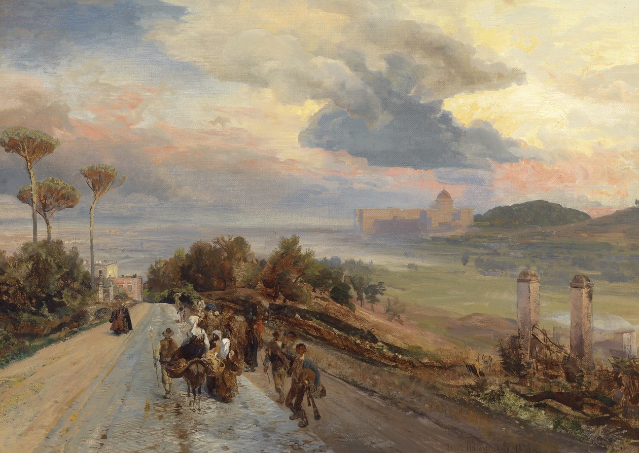 Via Cassia near Rome with a View of the Vatican by Oswald Achenbach