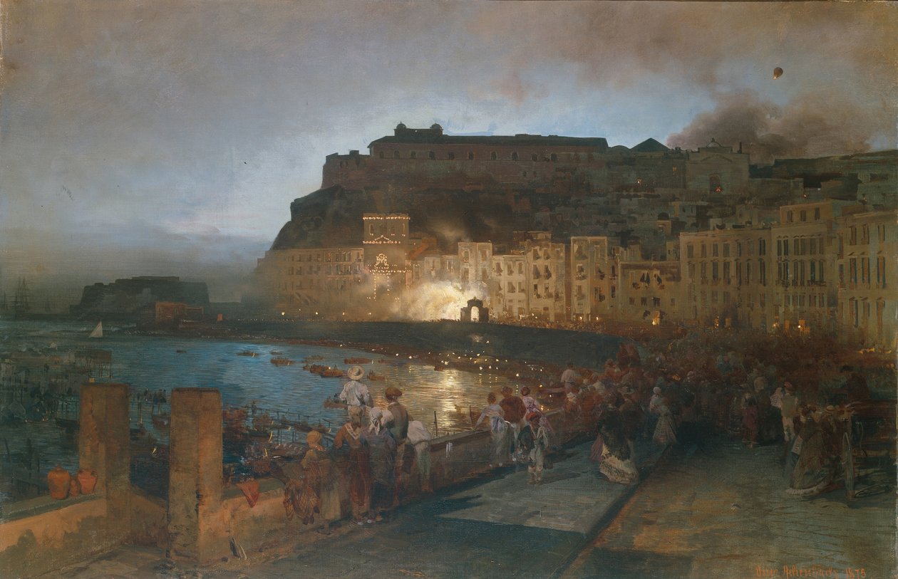 Fireworks in Naples, 1875 by Oswald Achenbach