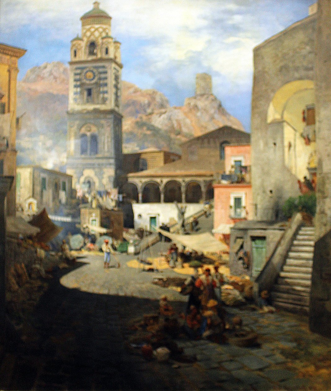 Marketplace of Amalfi by Oswald Achenbach