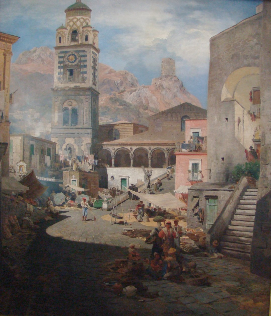 Marketplace of Amalfi by Oswald Achenbach