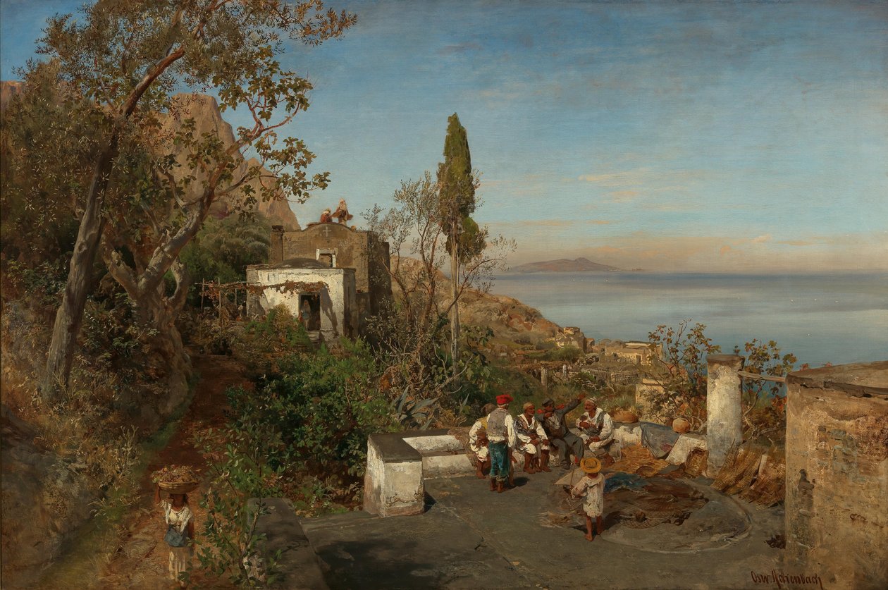 View over the Bay of Naples by Oswald Achenbach