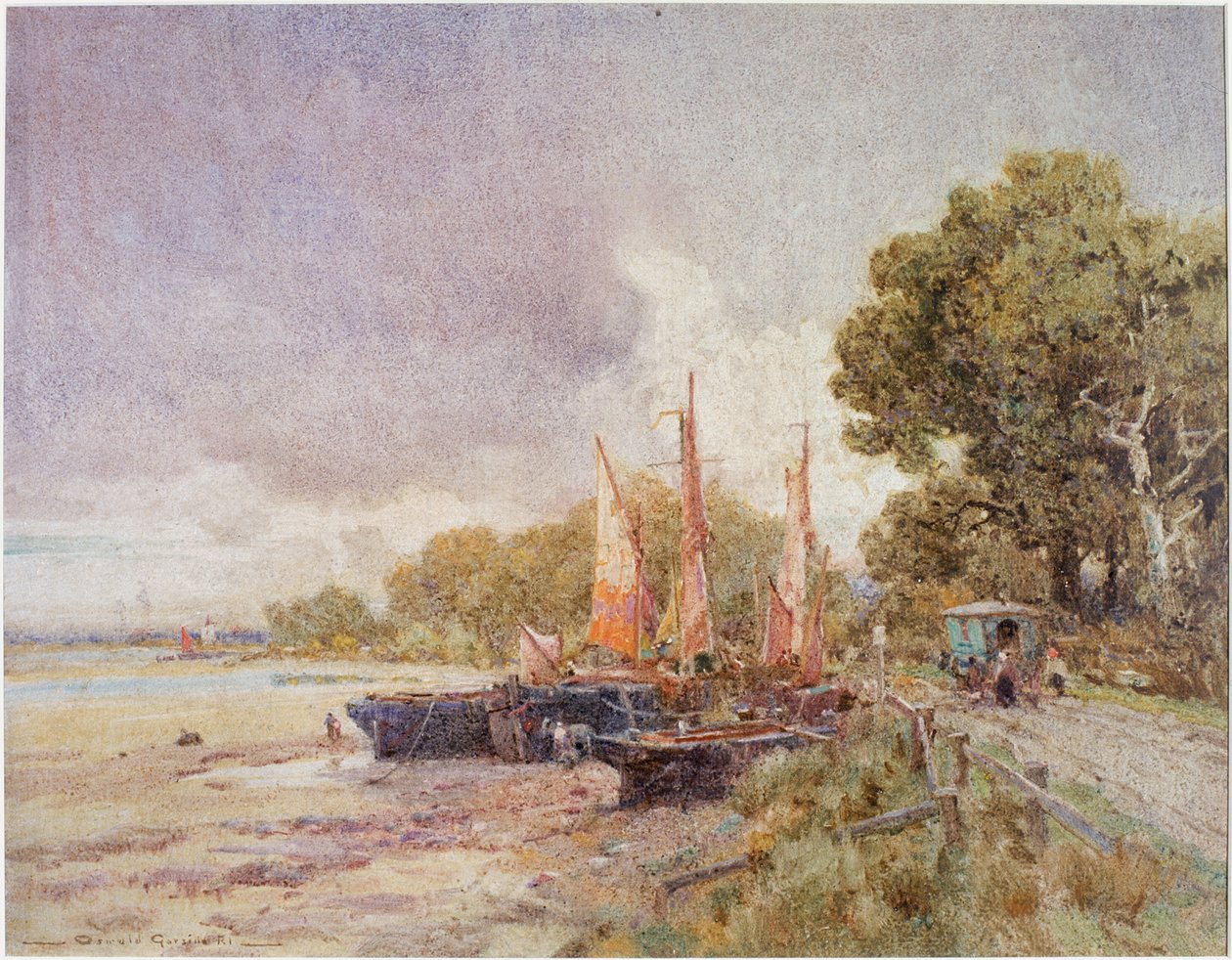 The Thames at Barnes, about 1916-24 by Oswald Garside