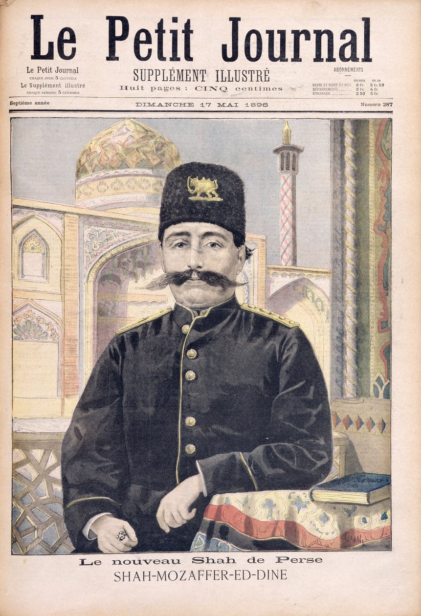 Portrait of Shah Mozzafer-ed-Din (1853-1907) illustration from 