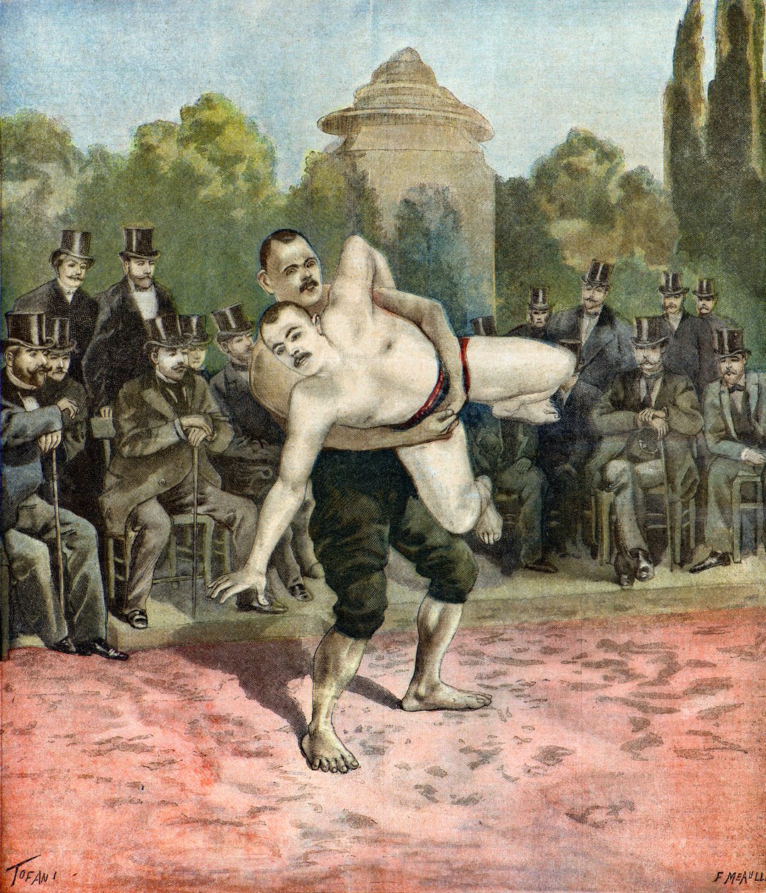 Demonstration by Wrestlers Pierri and Usouf Ismaillolo, 1895 by Oswaldo Tofani