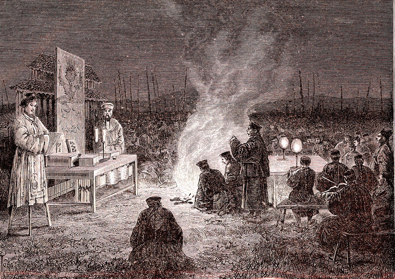 Funeral Ceremony at Sou-Tcheou, China, 1874 by Oswaldo Tofani