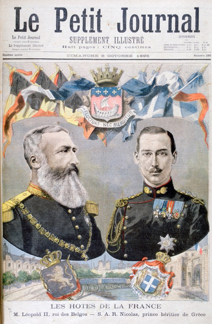 King Leopold II of Belgium and Prince Nicholas of Greece and Denmark, 1895 by Oswaldo Tofani