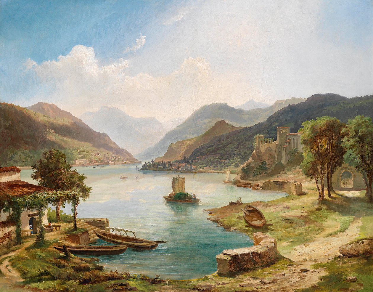 Northern Italian Lake Landscape by Othmar Brioschi