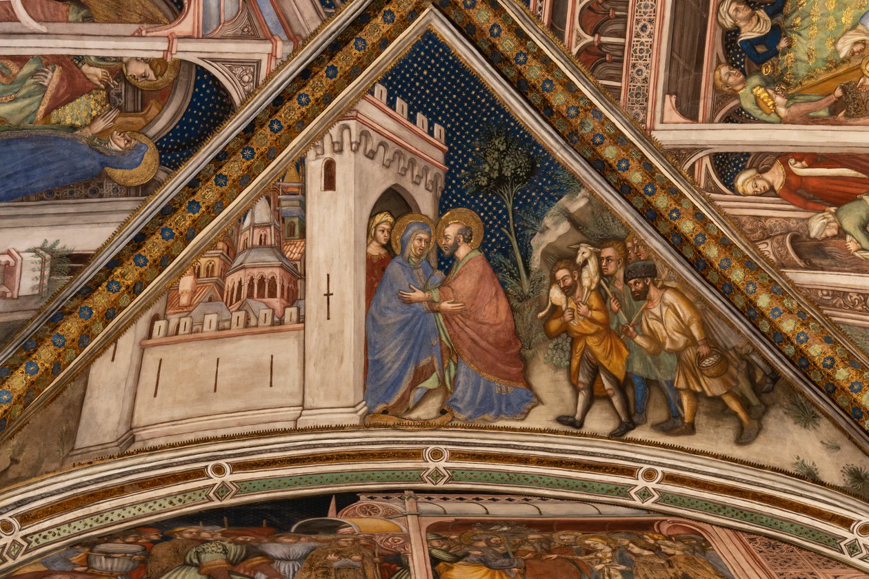Detail: Anna and Joachim meeting at the golden door of Jerusalem by Ottaviano Nelli