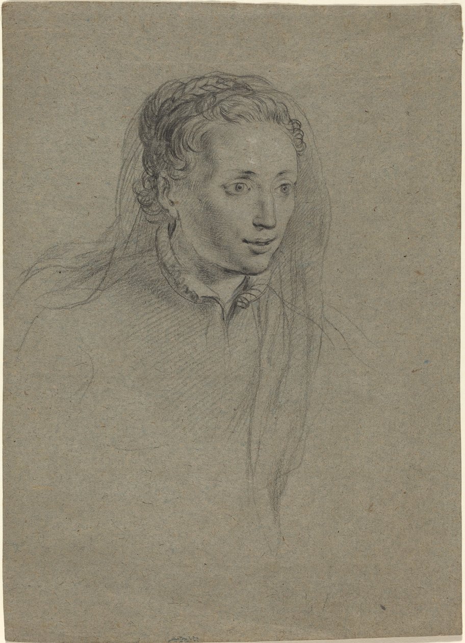 Young Woman with Braided Hair and a Veil by Ottavio Leoni