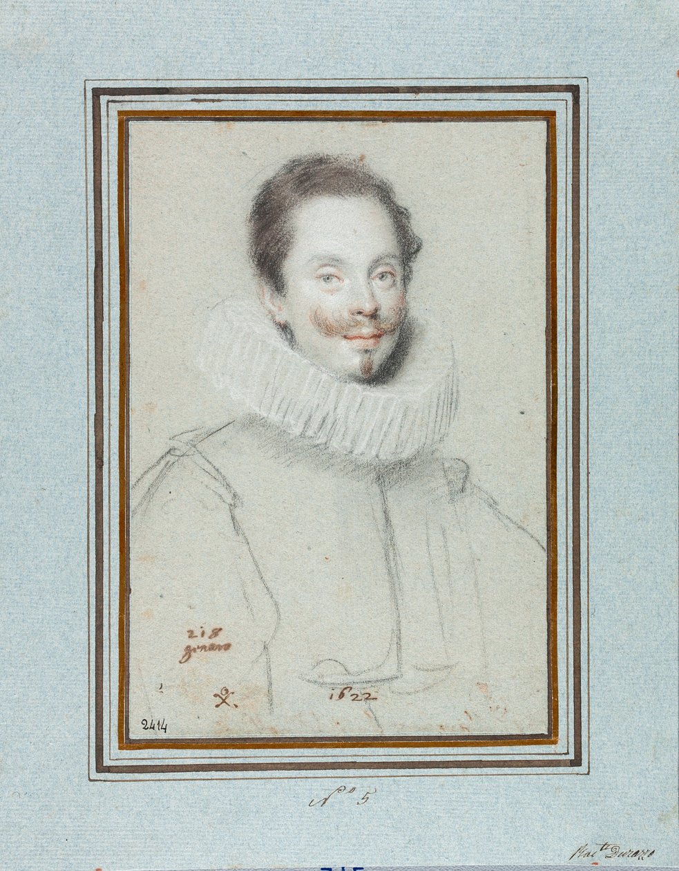 Portrait of the Marquis Paris Pinelli. Drawing by Ottavio Leoni. 17th century by Ottavio Mario Leoni