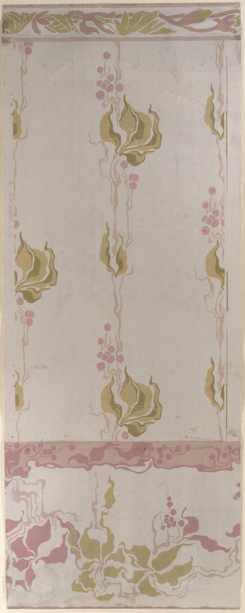 Virginia Creeper Wallpaper Design, 1902, Manufactured by Tapetenfabrik Engelhard, Mannheim by Otto Eckmann