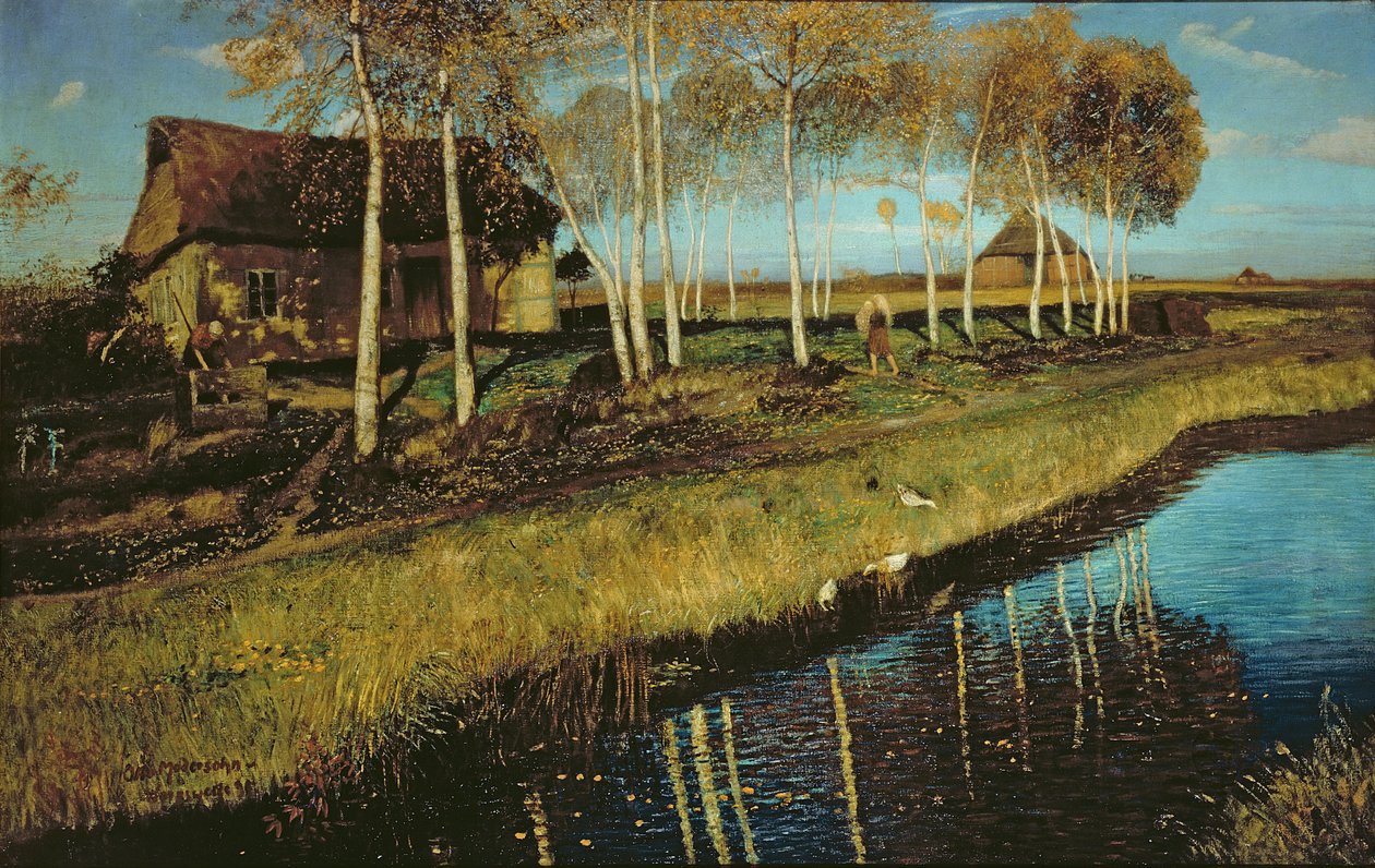 Autumn Morning on the Canal by Otto Modersohn