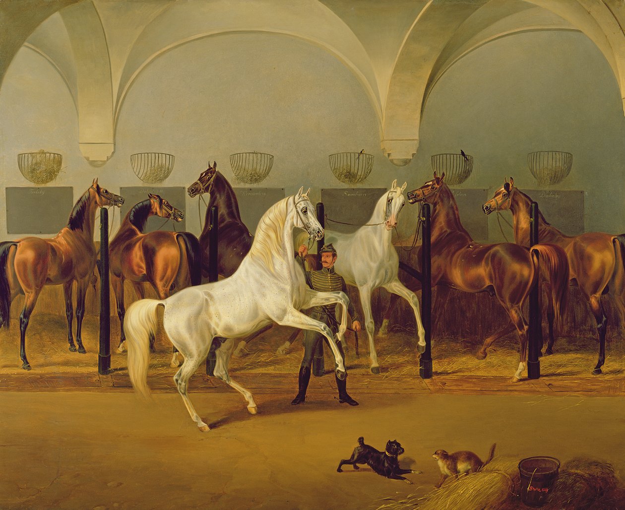 The Stables at Babolna by Otto Stotz