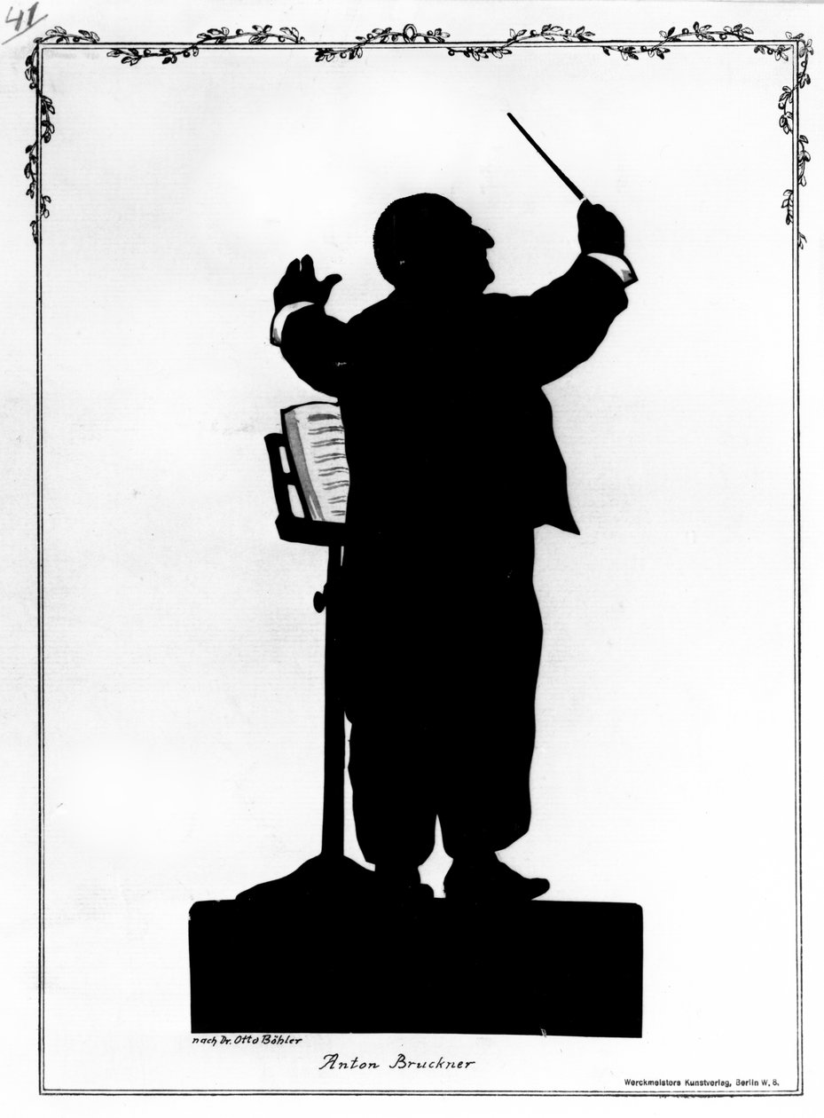 Silhouette of Anton Bruckner Conducting by Otto (after) Bohler