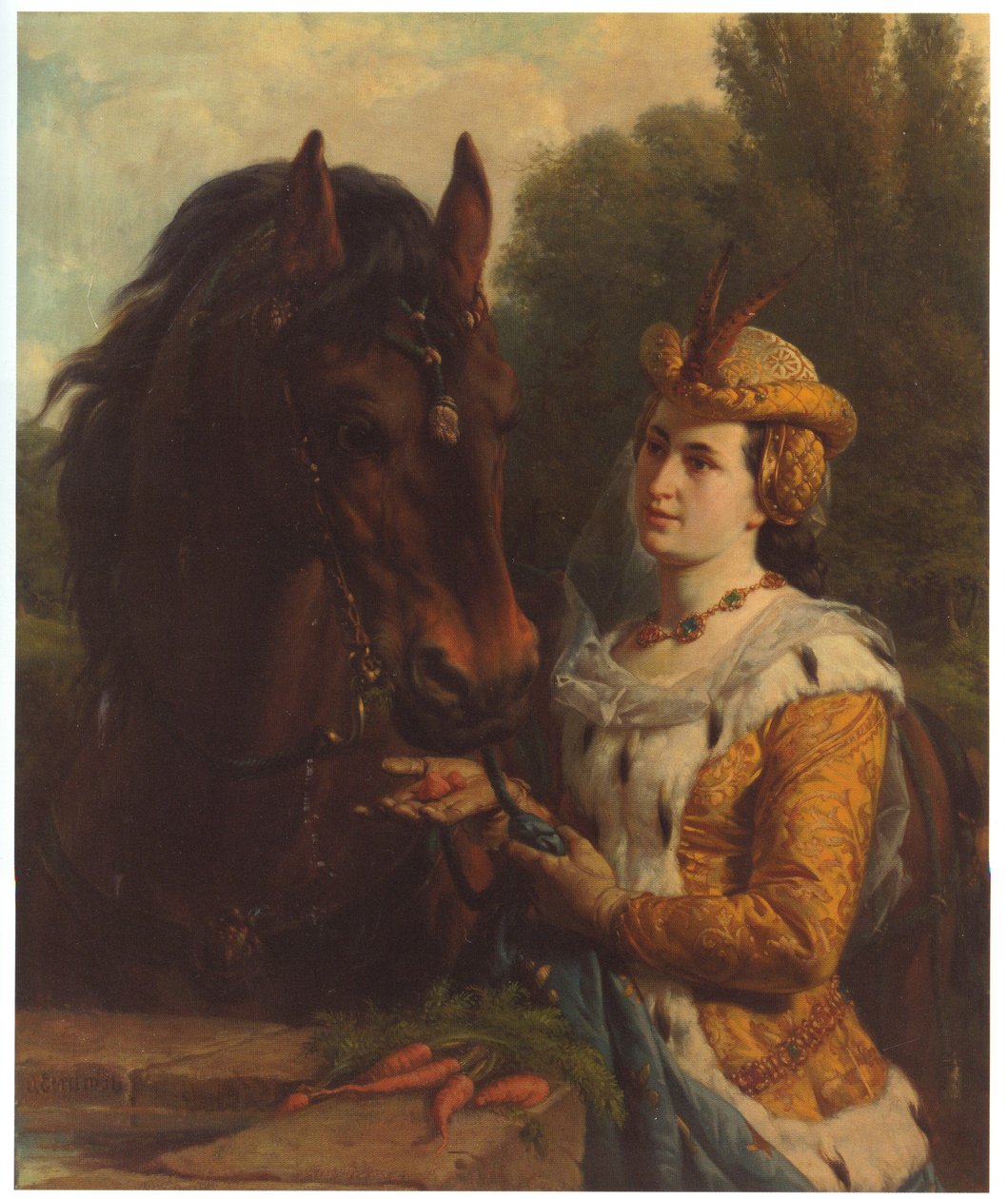 Jacoba van Beieren with Her Horse by Otto Eerelman