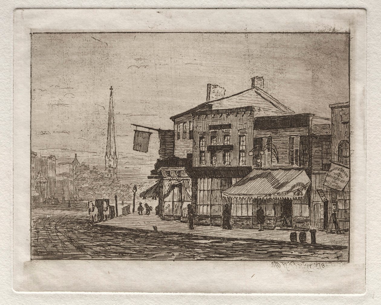 Cleveland, Woodland Avenue and Eagle Street, 1878 by Otto H. Bacher