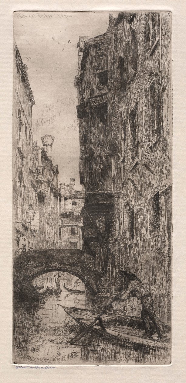 Etchings of Venice: Ponte del Pistor, Venice, 1880 by Otto H. Bacher