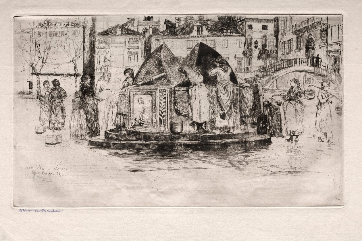 Etchings of Venice: Pozzo San Vio, 1882 by Otto H. Bacher