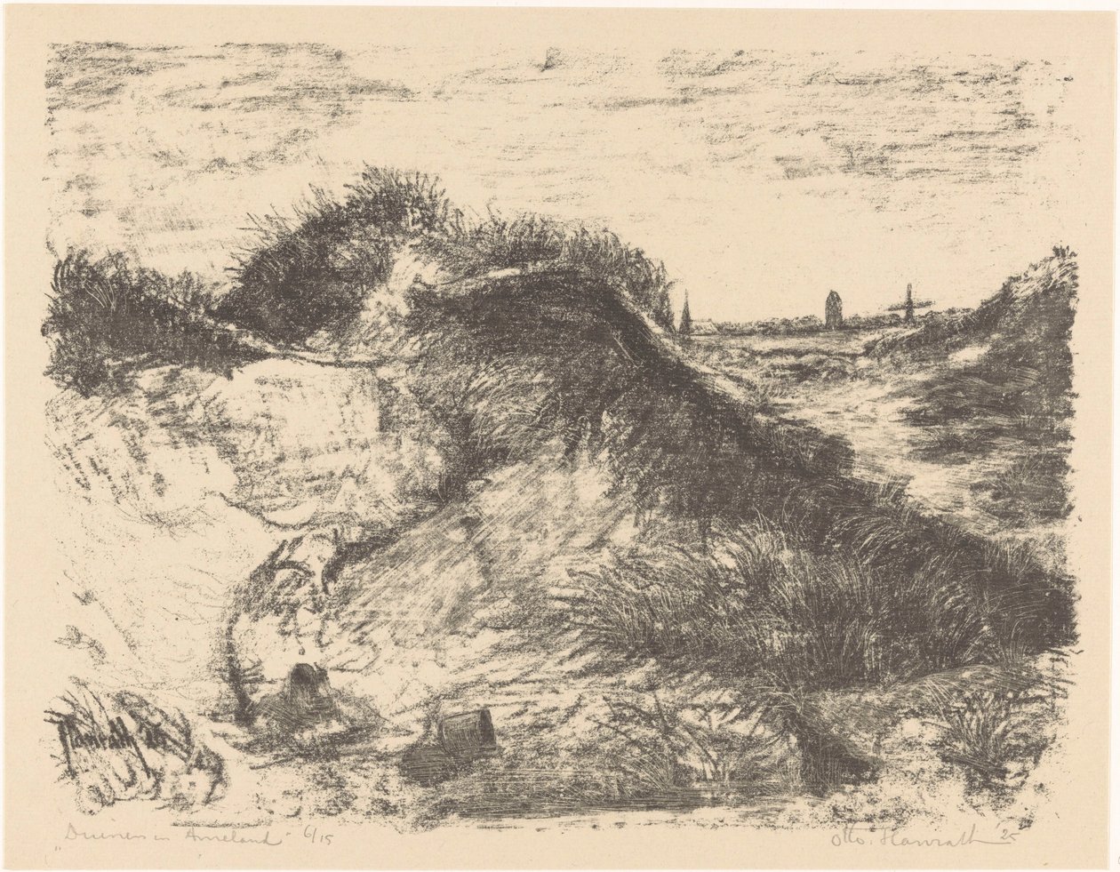 Dunes in Ameland by Otto Hanrath (signed by artist)