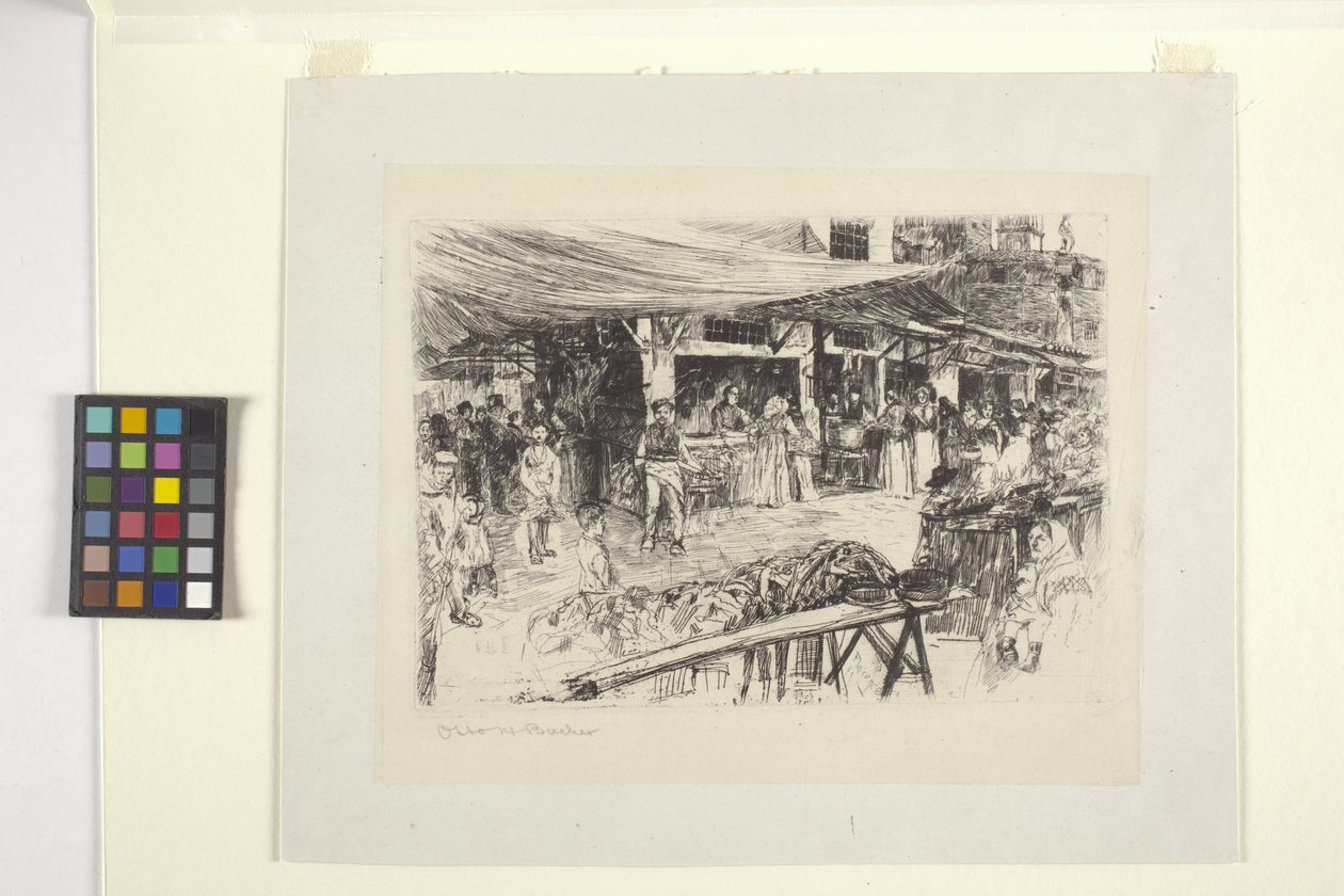 The Market, Florence by Otto Henry Bacher
