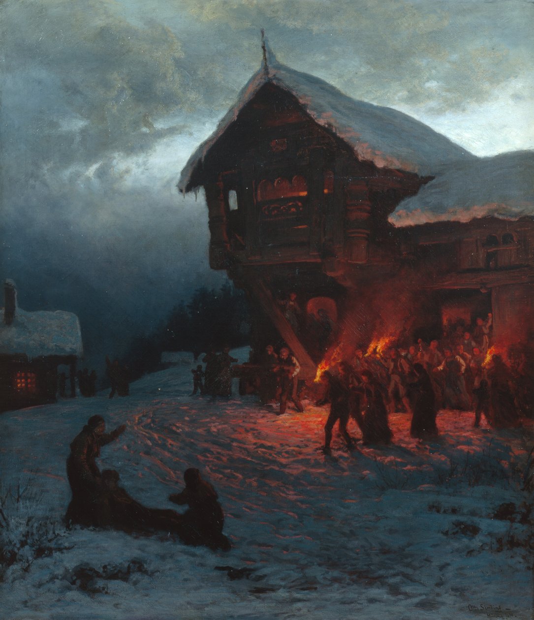 Fight at a Christmas Feast, Munich by Otto Ludvig Sinding