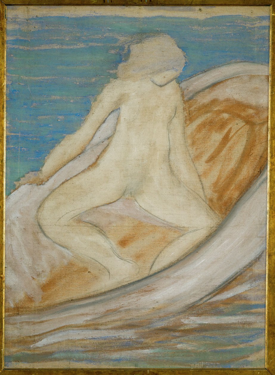 Woman in a Boat by Otto Muller or Mueller
