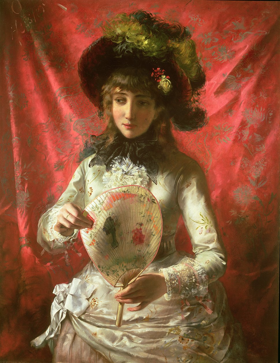Girl with a Fan by Otto Rudolf Hessler
