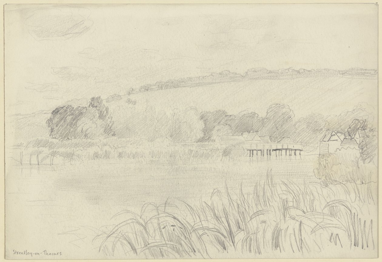 River Landscape near Streatley-on-Thames by Otto Scholderer