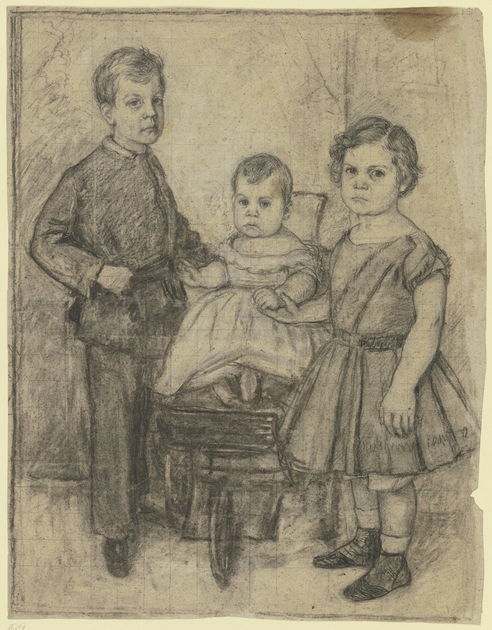 Group Portrait of Three Siblings by Otto Scholderer