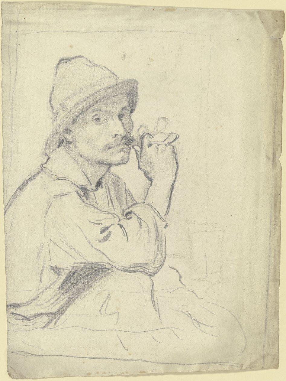 Italian Fisherman in Three-Quarter Profile to the Right by Otto Scholderer