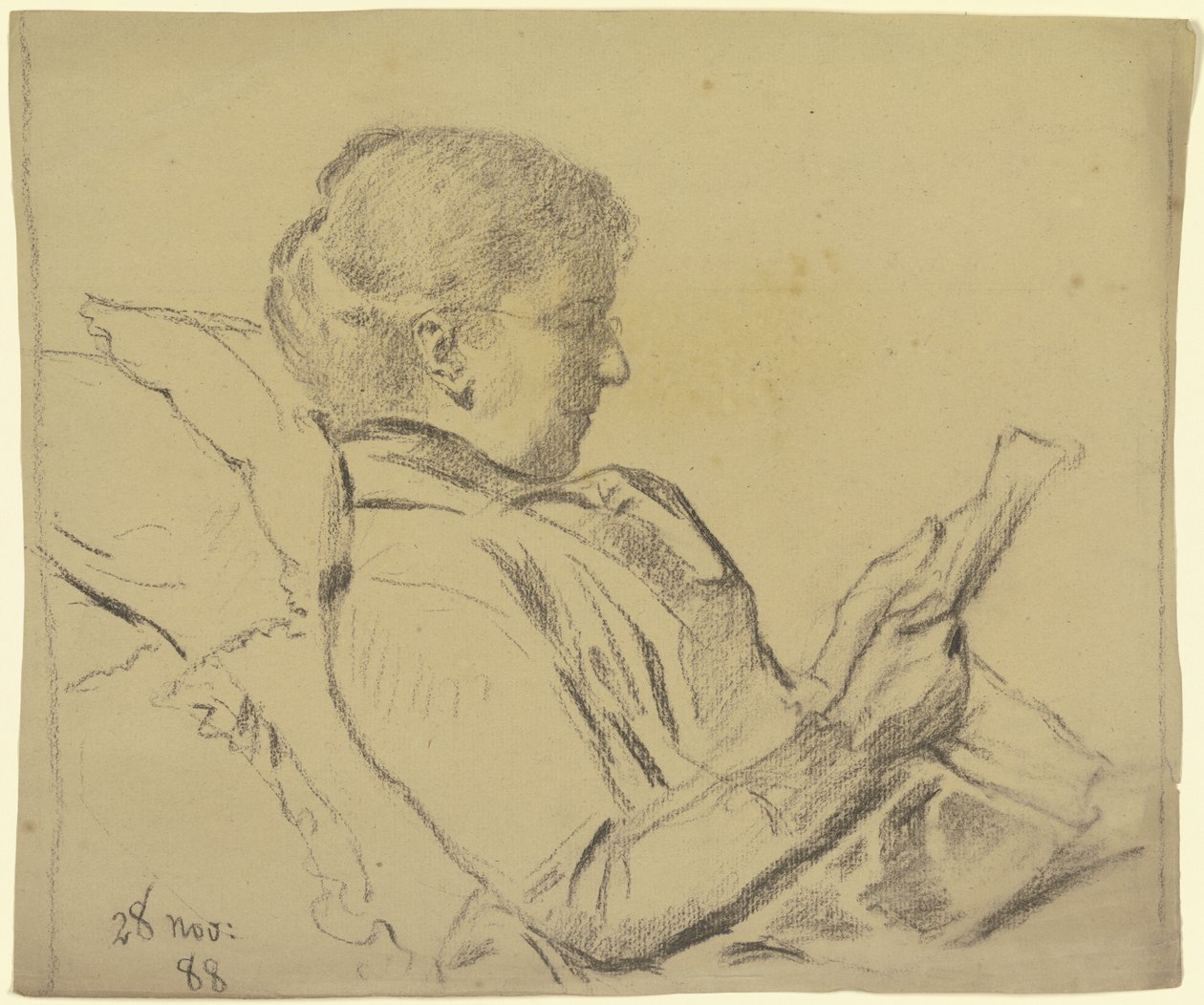 Luise Scholderer, Reading a Newspaper by Otto Scholderer