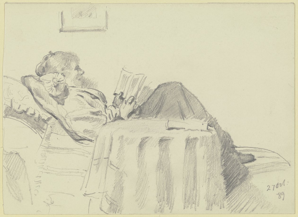 Luise Scholderer Reading by Otto Scholderer