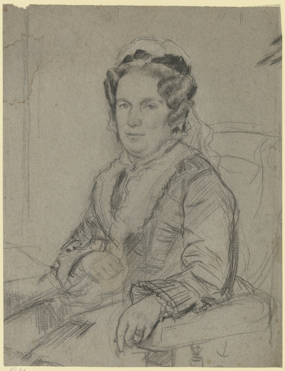 Seated Elderly Woman with Cap by Otto Scholderer
