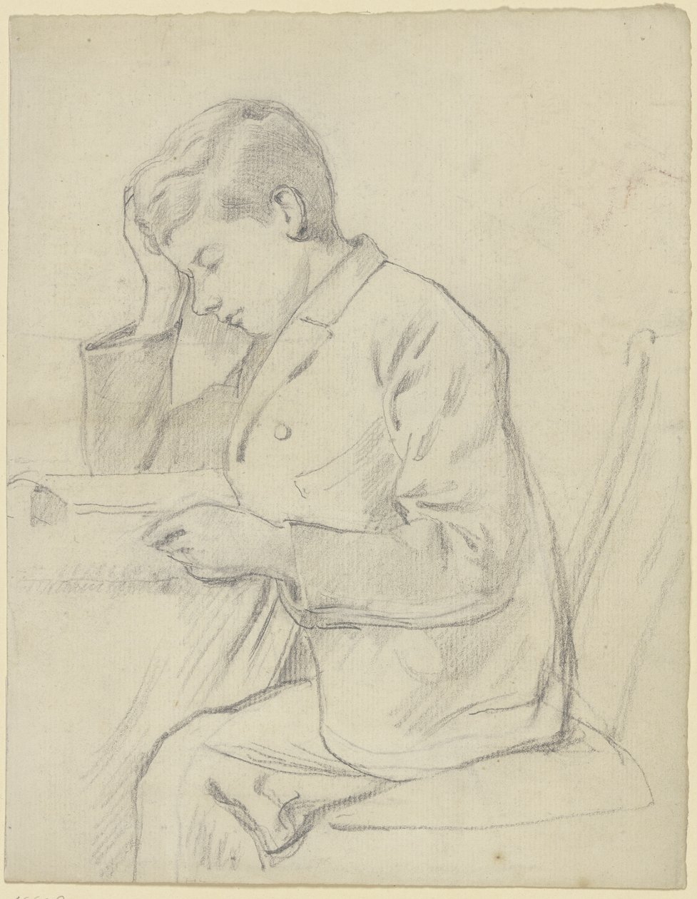 Victor Scholderer Reading at the Table by Otto Scholderer
