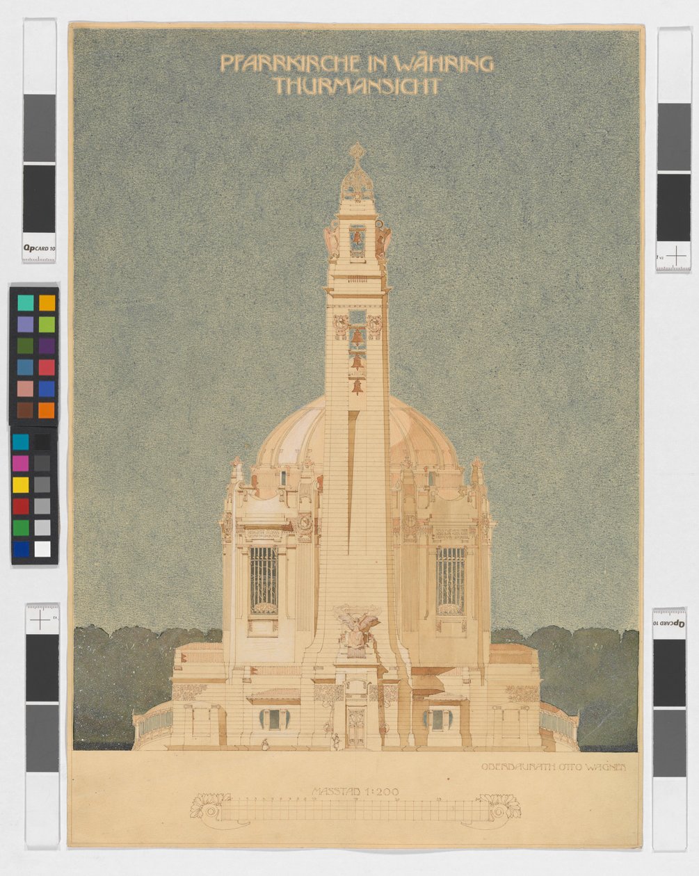 Parish Church in Währing, Tower View by Otto Wagner
