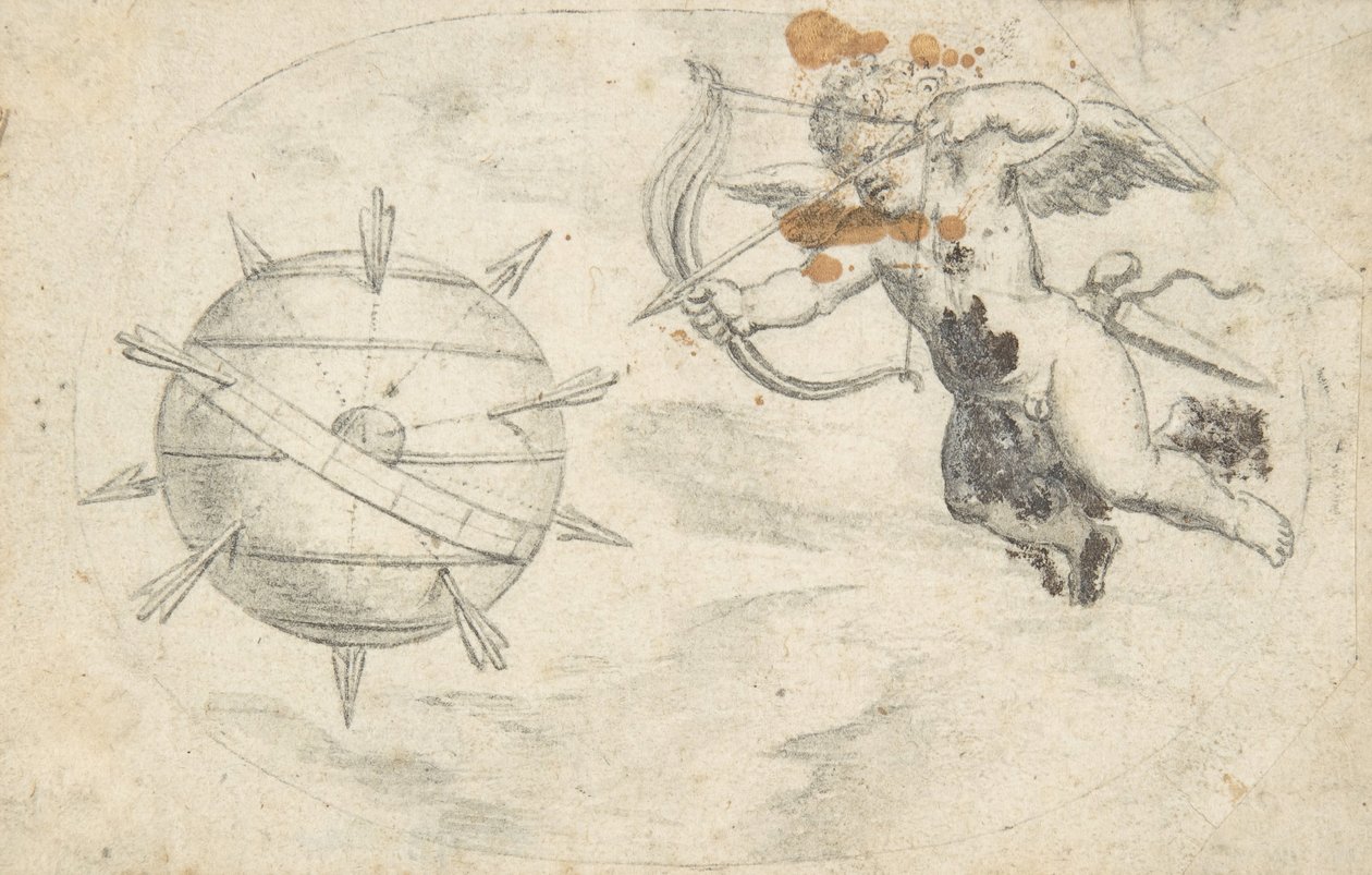 Cupid Shooting Arrows at the World Globe by Otto van Veen.