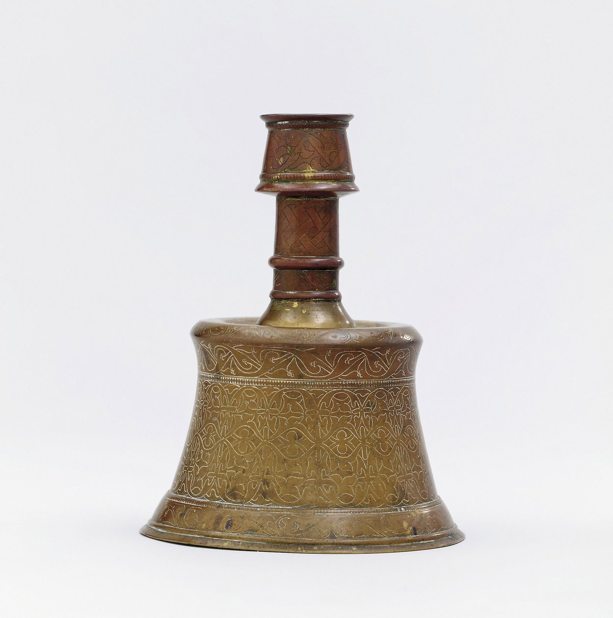 An early Ottoman cast brass candlestick Turkey by Ottoman School