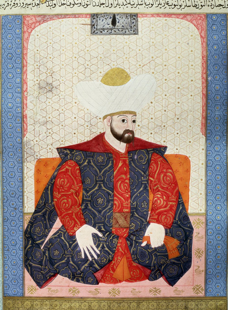 Ottoman Empire: Portrait of Ottoman Sultan Murad I (1326-1389). Miniature from the manuscript 