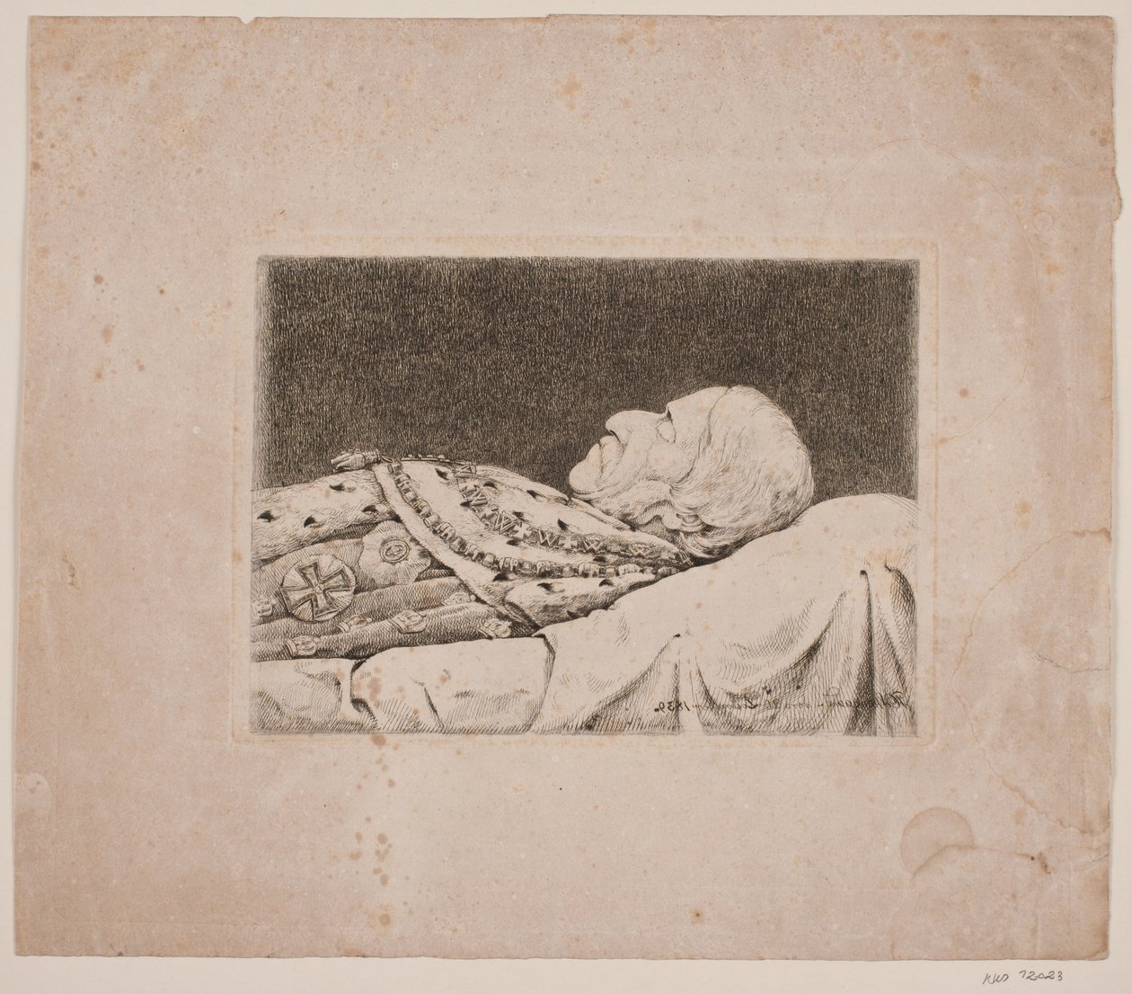 Frederik VI on Lit de Parade by P.C. Skovgaard