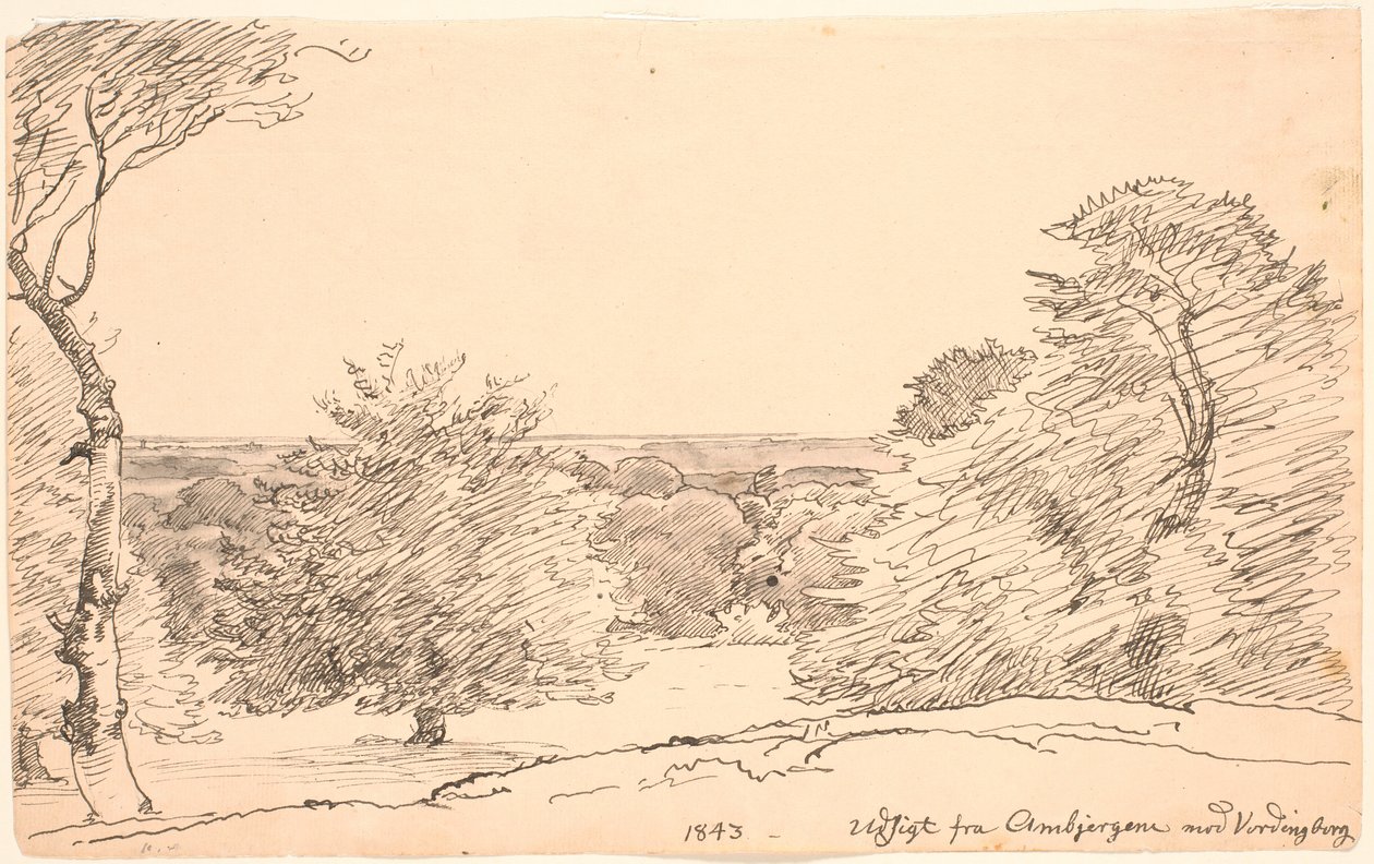 Landscape with Trees and Wide View from Ambjergene towards Vordingborg by P.C. Skovgaard