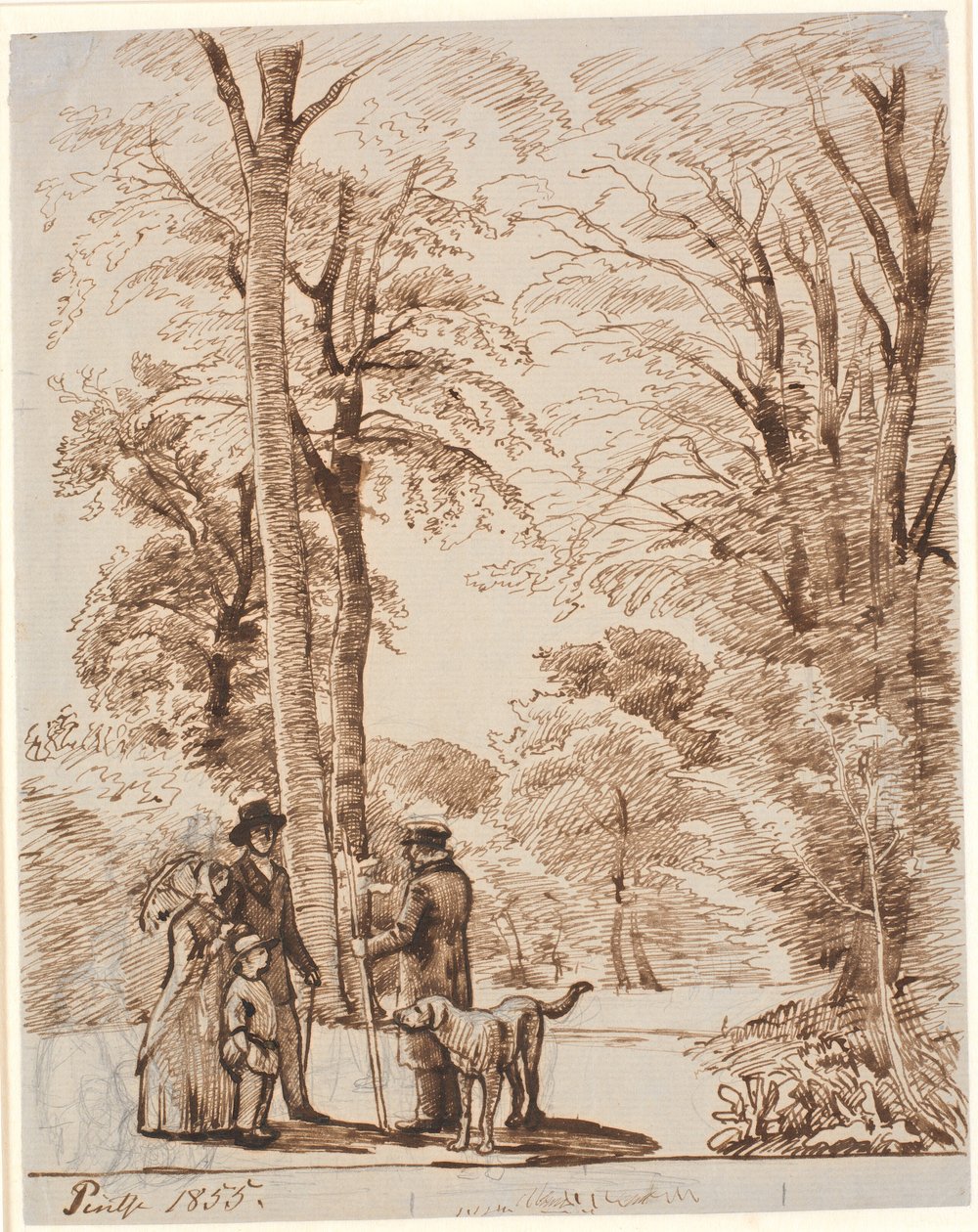 Forest Road with Figures. Islinge by P.C. Skovgaard